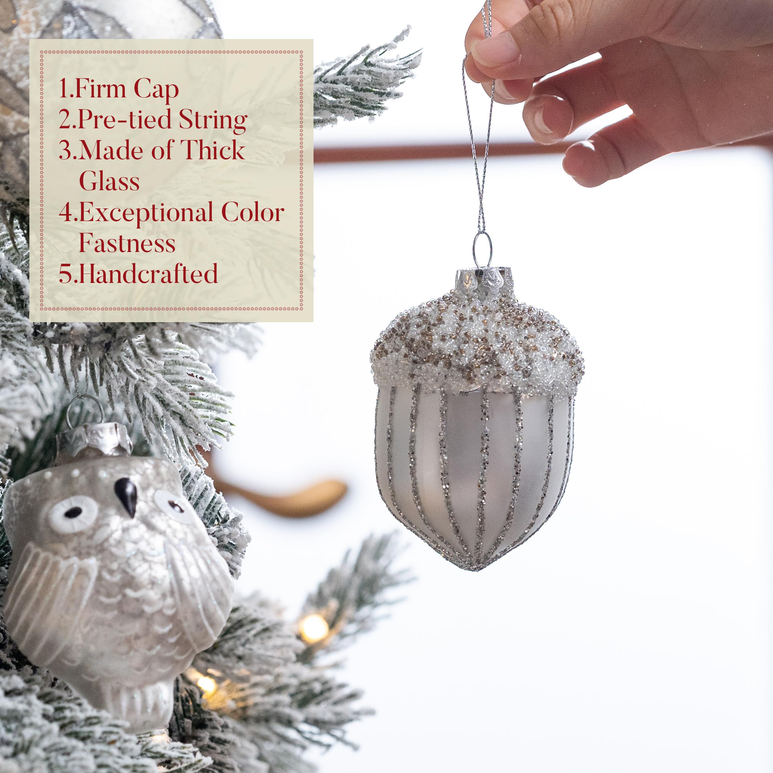 Amazon.co.jp: Valery Madelyn 大型ガラスクリスマスオーナメント